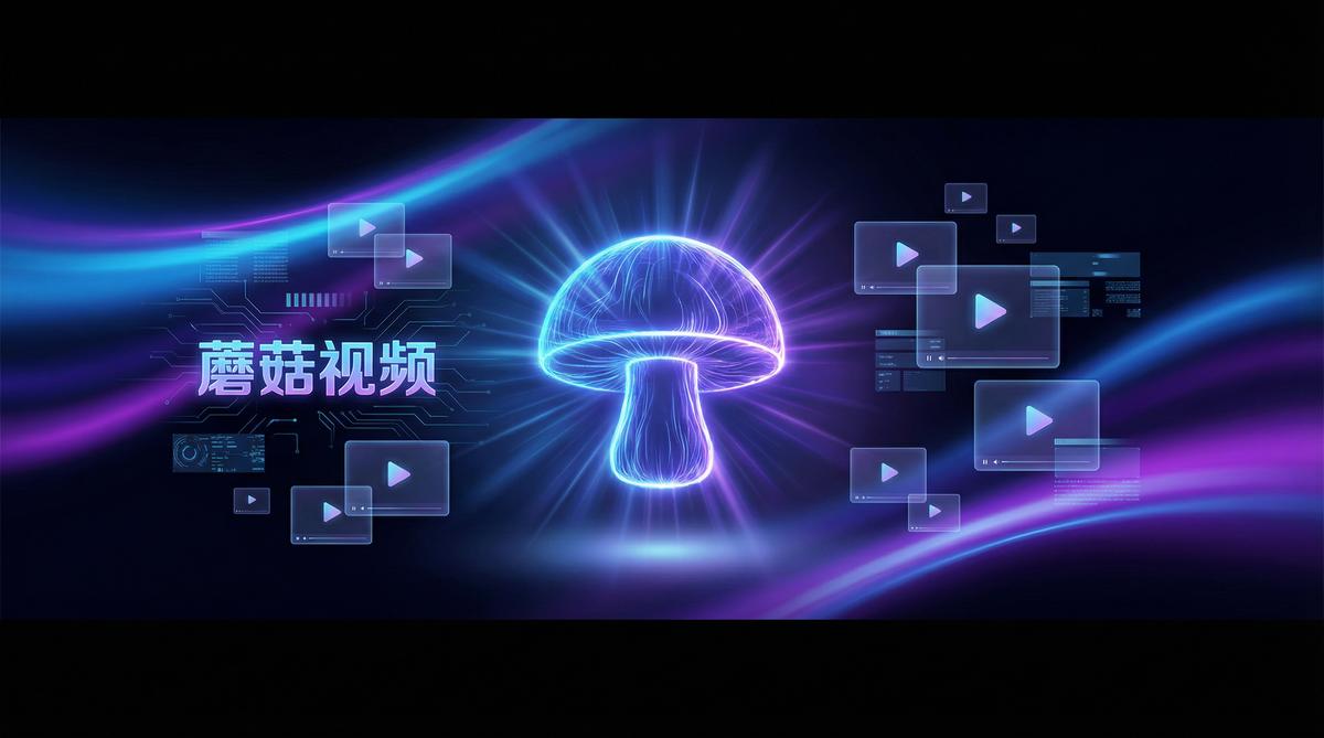 蘑菇视频官网-高清短视频平台Banner，当前访问域名由浏览器动态渲染